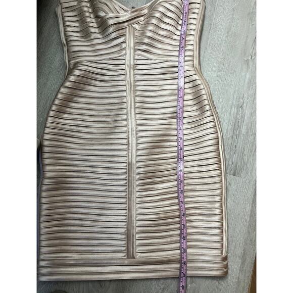 BCBGMaxAzria Strapless Beige Midi Dress - Picture 11 of 12